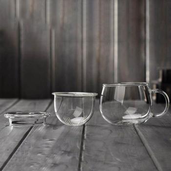 Taza de Vidrio con Infusor Floral
