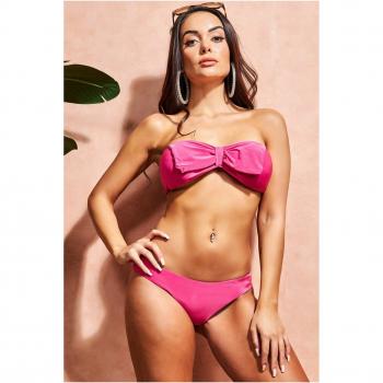 Goddiva Women's Cerise Bow Detail Swim Set