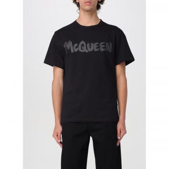 A.M.C. Black Ribbed Crew T-Shirt for Men, Size Medium