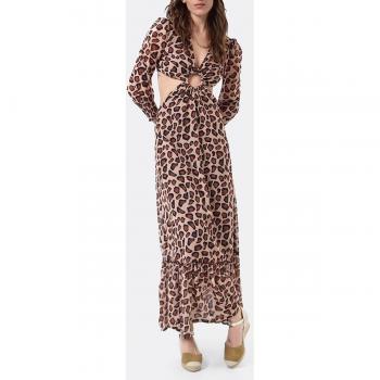 Marrón Poliéster 600639: Vestido Cuplé Midi Aro Delantero