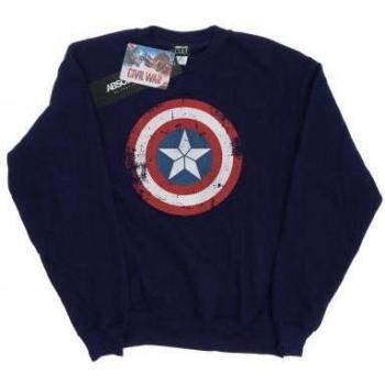 Civil War Damen Version: Marvel Captain America Distressed Shield Shirt L Weiß