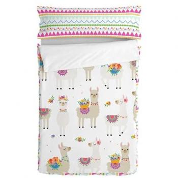 Quiltat täcke utan vadd HappyFriday Moshi Moshi Llama Lycka 90 x 200 cm
