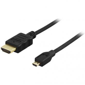 HDMI-kabel, 2m, Micro till HDMI, svart, 4K