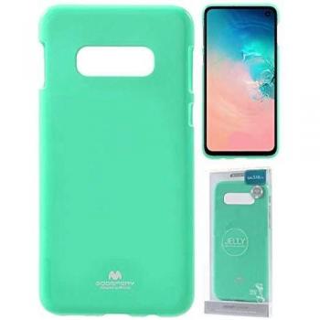 BoxAccessori Custodia per Samsung Galaxy S10e (SM-G970) in Gel TPU Silicone Verde Acqua Lucido con Glitter