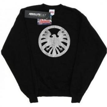 Marvel Girls' Agents of SHIELD Black Distressed Logo Sweatshirt (size 12-13)