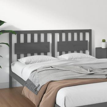 Cabecero de cama madera maciza de pino gris 155,5x4x100 cm Vidaxl Gris