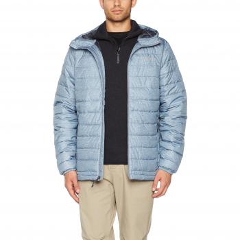 Columbia Veste d'Hiver Déperlante Homme, POWDER LITE HOODED JACKET, polyester, Gris