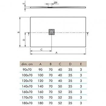 Plato de ducha ultra ligero logic 120x70 cm