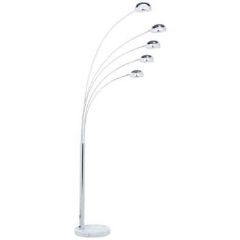 Lampadaire Glamour en Métal Argenté