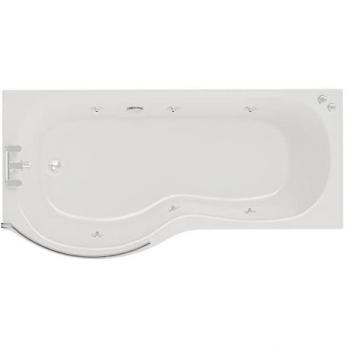 Chrome V-Tec Left Hand Whirlpool Bath with 6 Jets and Front Panel