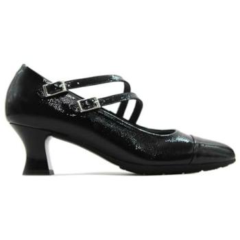 Zapatos de Salón Pitillos con Doble Correa en Charol Negro