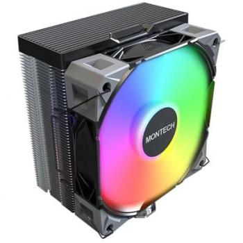 Refrigeração NX400 Montech – 4 Heatpipes, Ventilador 120 mm, RGB Preto