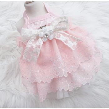 Pet Tutu Dress with Flowers and Lace