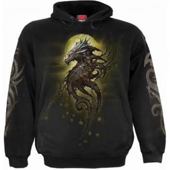 Felpa Unisex M Nero con Drago Quercia Spiral