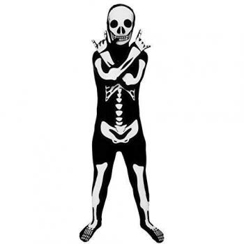 MORPHSUITS Kinder-Morphsuit mit Skelett-Druck, schwarz-grün