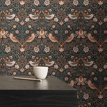 Papier Peint Intissé Orange avec Motifs Floraux – A.S. Creation