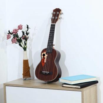 Ukelele 21 4 cuerdas de madera de palo de rosa con cuerdas Aquila