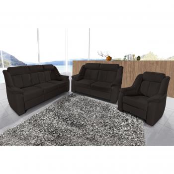 SIT & MORE Basel Sitzmöbel-Set, Microfaser, schwarz