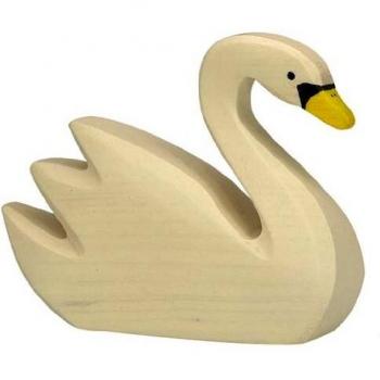 Figurine en bois Cygne Blanc HolztigerÂ® 9 cm