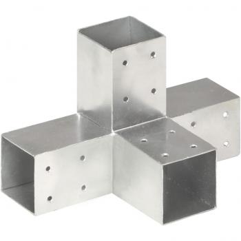 Vidaxl X Shape Post Connector Galvanised Steel 71x71 mm