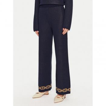 Pantaloni in Maglia Jacquard con Catene Mid Blue