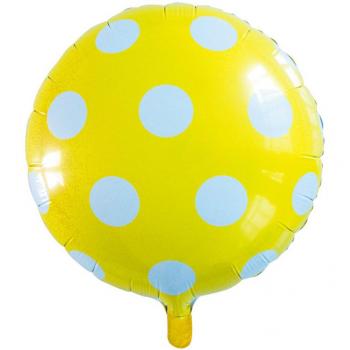 Globo de Helio Redondo Lunares Amarillos 46 cm