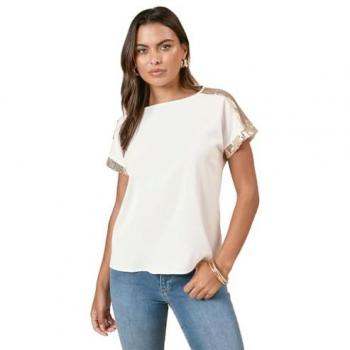 Twinkle Ivory Short Sleeve Blouse for Women