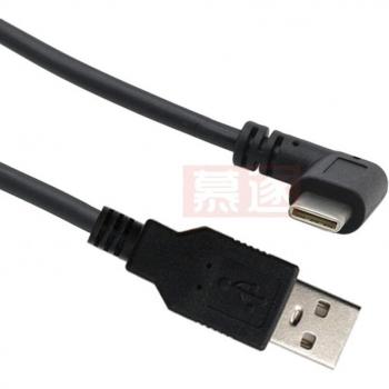 1M USB-C Right Angle 90 Degree Male to USB A Male Spring Cable