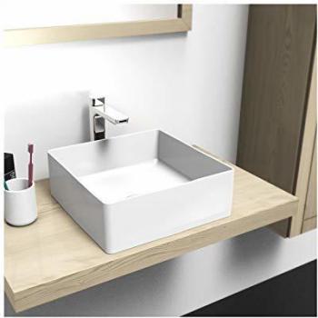 Lavabo da Bagno Quadrato Bianco COMA 36 cm