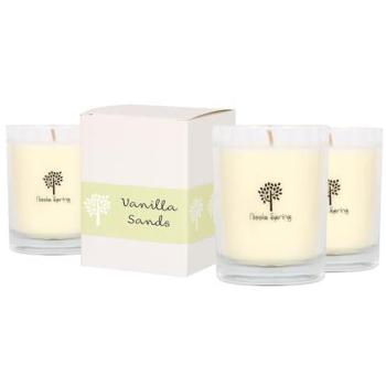 Velvet Vanilla Essence – 3 × 160 g Soy Candles, Sweet Cream Finish (Clear)