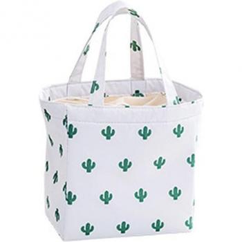 BONAMIE Flamingo and Cactus Insulated Lunch Cooler Bag