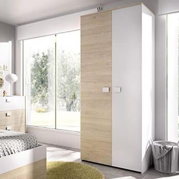 Dekit Armario Juvenil DINA 2 Puertas 205x90x52 Natural/Blanco