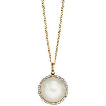 Gold‑Plated Mabe Pearl & Diamond Choker GP2160W
