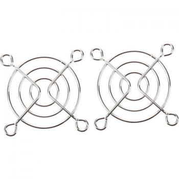 Silver Tone Metal Grill Protectors for 50mm CPU Fans (2 Pack)