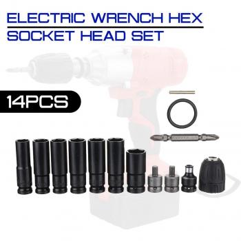 Outils électro : clé à choc, perceuse, tournevis avec têtes hexagonales