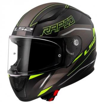 Casco LS2 Rapid II Rokku FF353 Negro Mate/Amarillo Fluor