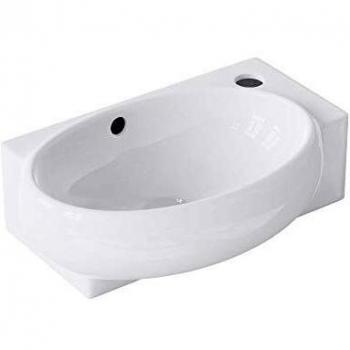 Doporro Brüssel001L Hängewaschbecken in Weiß, Keramik, inkl. Nano-Versiegelung, Wandmontage