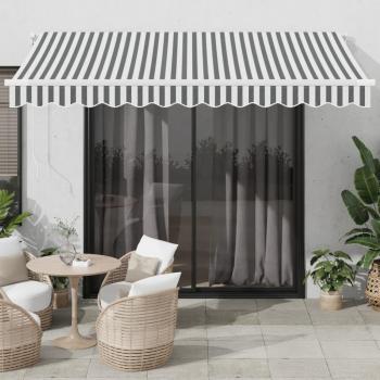 VidaXL Ombra Retrattile Automatica Antrachite e Bianco 350x250 cm