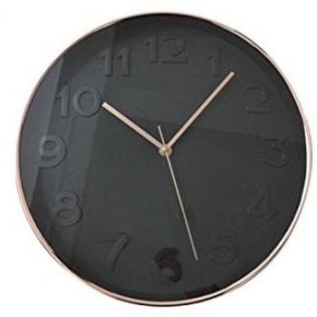 Horloge Murale 30,5 cm en Noir et Cuivre – Décor Maison