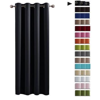 Eyelet Top Black Curtains