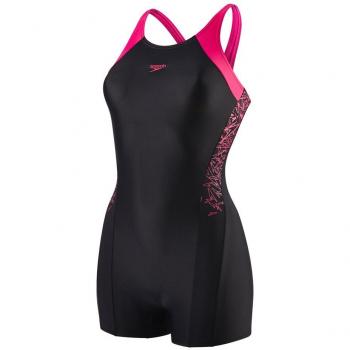 Speedo Black Pink Boom Splice Legsuit für Junior Girls 7-8 Jahre