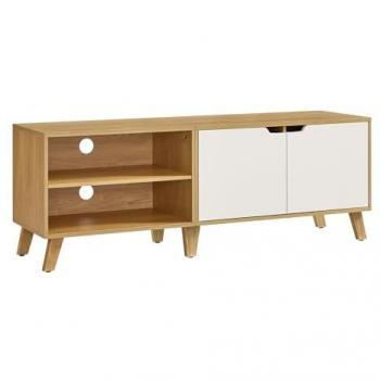 Dual Door TV Shelf in Straw & Cream – 140L