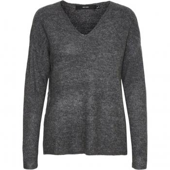 Pull léger col V femme Vero Moda gris