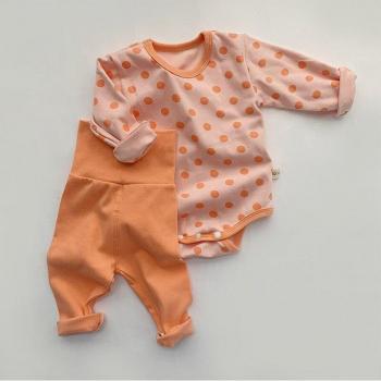 Newborn Baby Girls Long Sleeve Polka Dot Romper and High Waist Pants Pajama Set