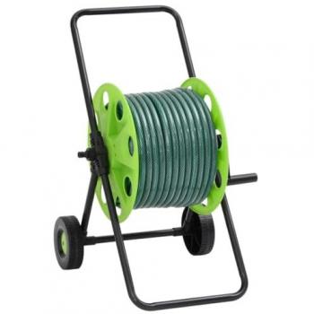 Carrello Avvolgitubo Verde con Set Raccordi Tubo 0,75 20 m PVC
