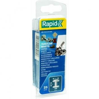 Rapid Tubular Rivets Multi-Purpose, 8 x 3 x 9 mm, 25 Pieces