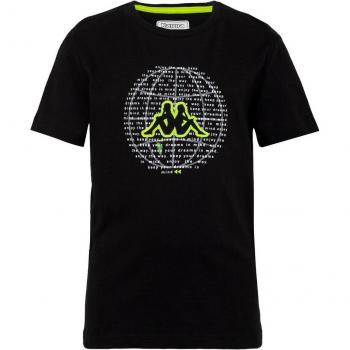 T-shirt Kappa Bendy nera e verde per ragazzi