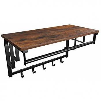 Portemanteau Mural VASAGLE avec 5 Crochets Amovibles