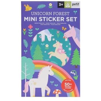 Petit Collage Mini Sticker Set: Unicorn Forest Stickers Book in White