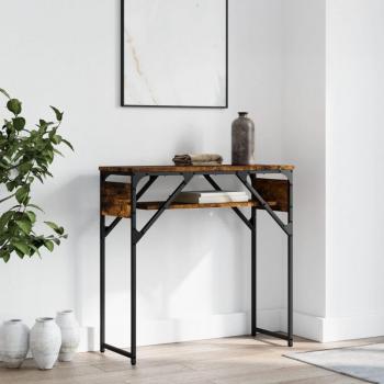 Table de Salon avec Étagère Chêne Fumé